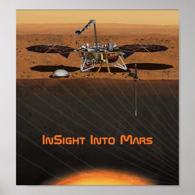 Poster Missão Lander InSight Mars (Frente)