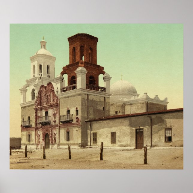 Póster Missão San Xavier del Bac, Tucson, Arizona 1902 (Frente)