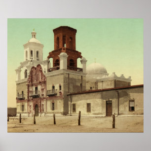 Póster Missão San Xavier del CCB, Tucson, arizona 1902