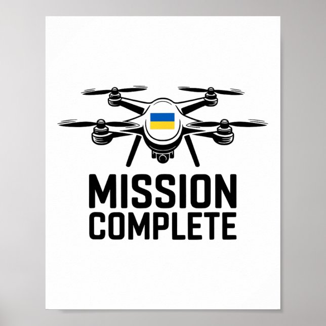 Poster Mission Complete Ukraine Funny Quote  (Frente)