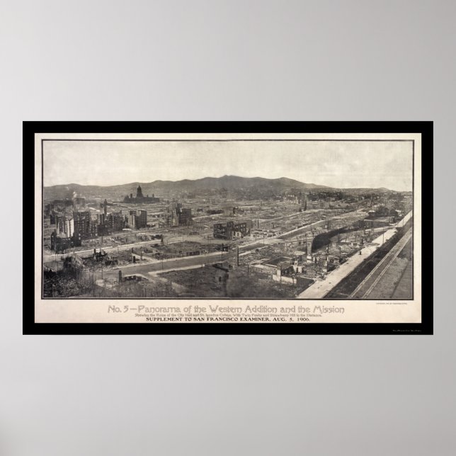 Póster Mission District San Francisco Foto 1906 (Frente)