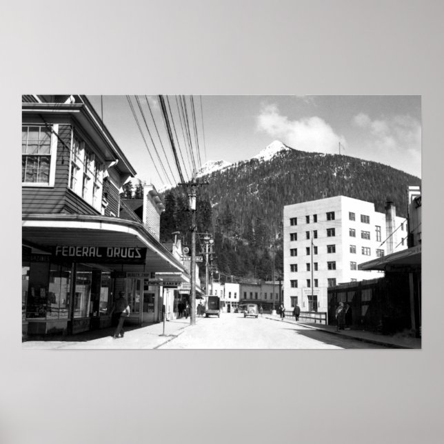 Póster Mission Street no centro de Ketchikan (Frente)