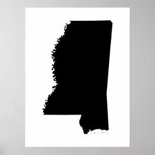 Póster Mississippi em preto e branco