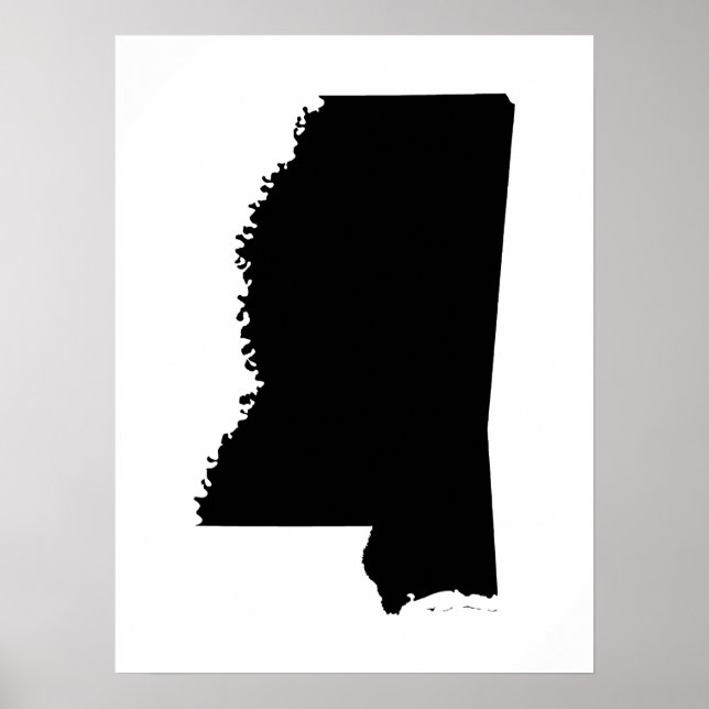 Póster Mississippi em preto e branco (Frente)