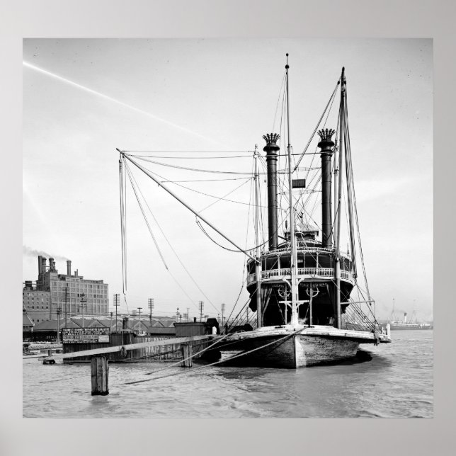 Póster Mississippi River Packet 1905 (Frente)