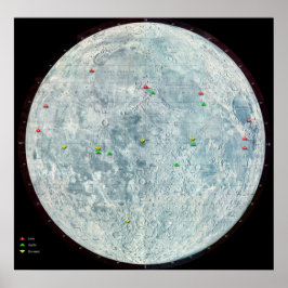 Poster Missões do Surveyor Apollo e da Lua Luna