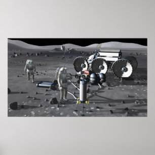 Póster Missões futuras 5 da exploração do espaço