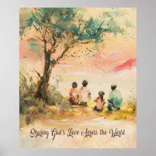 Poster Missões Salesianas Arte em Aquarela