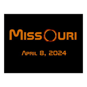 Póster Missouri 2024 Eclipse Solar Total