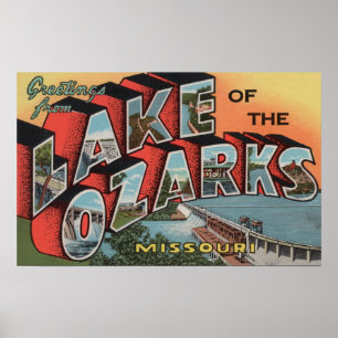 Póster Missouri - lago do Ozarks