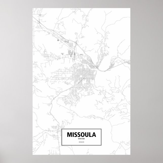 Póster Missouri, Montana (preto em branco) (Frente)