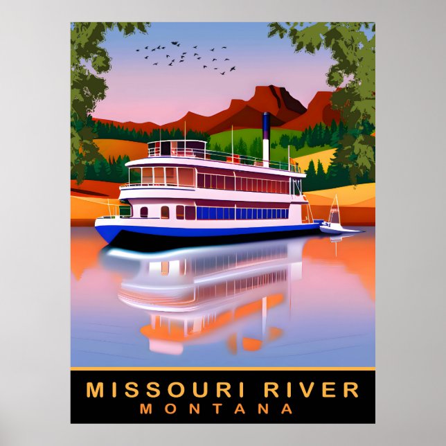 Poster Missouri River, Montana, Tourist Cruiser, Viagem (Frente)