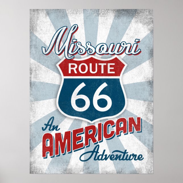 Poster Missouri Route 66 Vintage America (Frente)