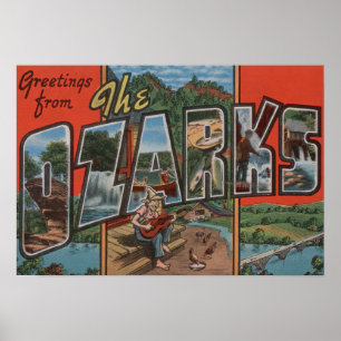 Póster Missouri - The Ozarks - Large Letter Scenes 2