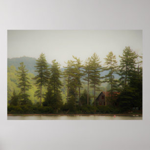 Poster Mist no lago Grande Moose nos Adirondacks