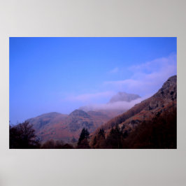 Poster Mist The Langdale Pikes Lake District England