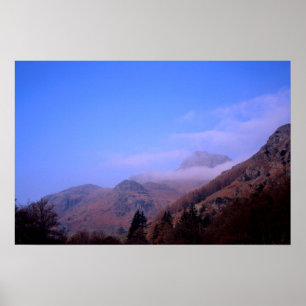 Poster Mist The Langdale Pikes Lake District England