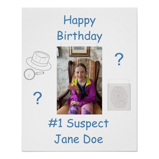 Póster Mistério Crime Resolvendo Provas Conselho Aniversá (Frente)