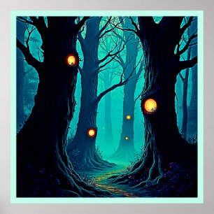 Poster Mistério da Floresta de Fantasia Escura
