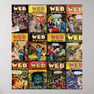 Poster Mistério de Cobrir em quadrinhos Vintage