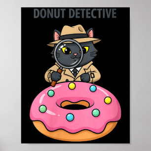Poster Mistério de donut noir de detetive de gato engraça