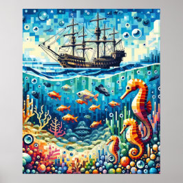 Poster Mistérios das profundezas do oceano