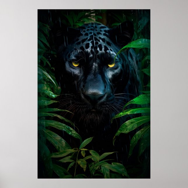 Poster Misteriosa Design da selva de pântano preto (Frente)