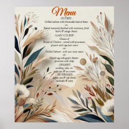 Poster Mistura boêmica de chá, magenta, flores roxas