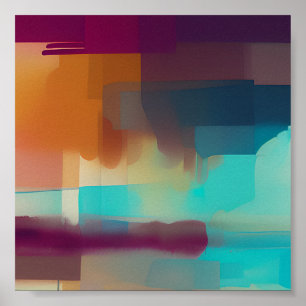 Poster Mistura colorida de tom retrô