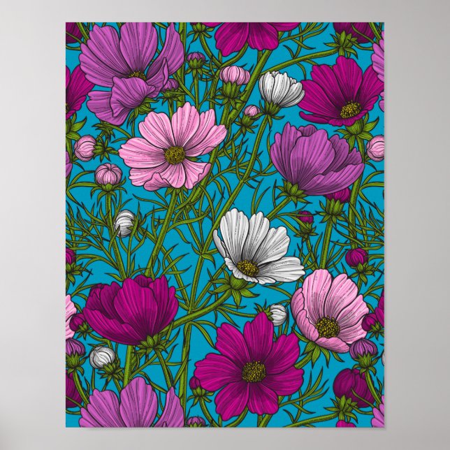 Poster Mistura Cosmos em azul (Frente)