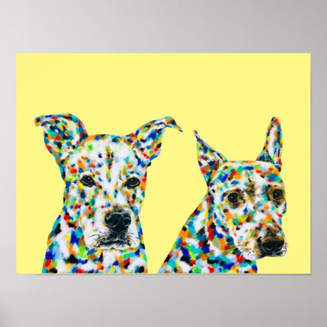 Poster Mistura de german shepherd Shar Pei e Pitbull Lab (Frente)