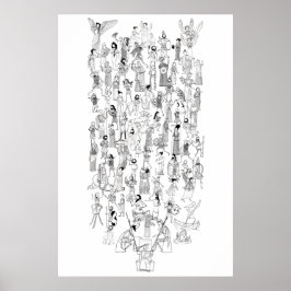 Poster Mistura de Mitos Gregos - caracteres de Mitos sele