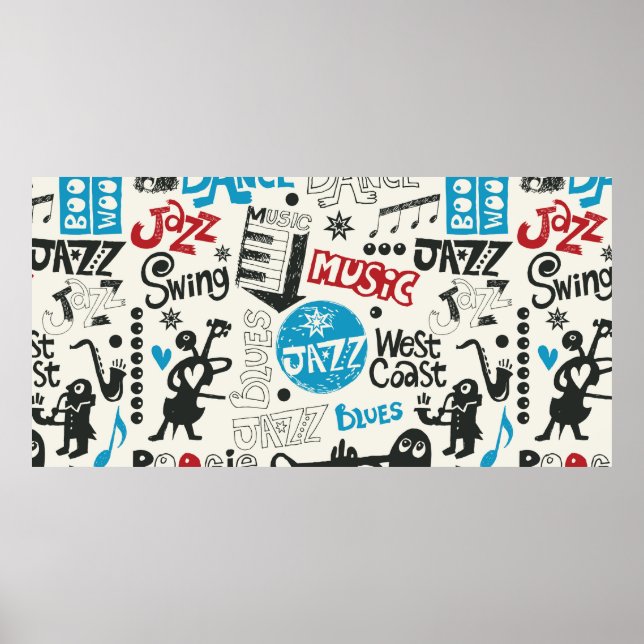 Poster mistura de rabisco de jazz (Frente)