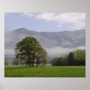 Póster Mistura e Montanha Rich, Cades Cove,