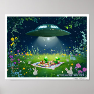 POSTER MISTURA ESTRAFALÁRIA DE ALIENS PIXIES E FADAS