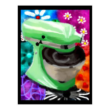 Misturador Funky Abstrato Art Verde Rosa