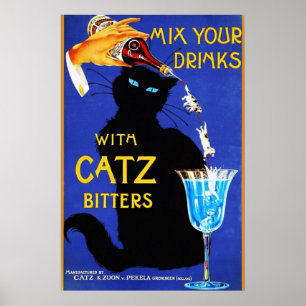 Poster Misture suas bebidas com o Catz Bitters Vintage Co