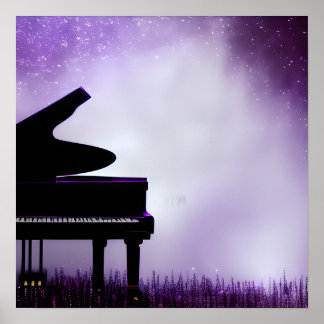 Poster Misty Background Grand Piano