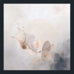 Poster Misty Lake Sunrise Golden Reflection<br><div class="desc">Soft golden sunlight pierces through thick morning mist over a calm lake, creating a luminous path of reflection across the water. Tall reeds line the shore while distant trees fade into the haze, and the sky blends warm peach and rose tones into pale blue-gray. The composition radiates profound stillness, gentle...</div>