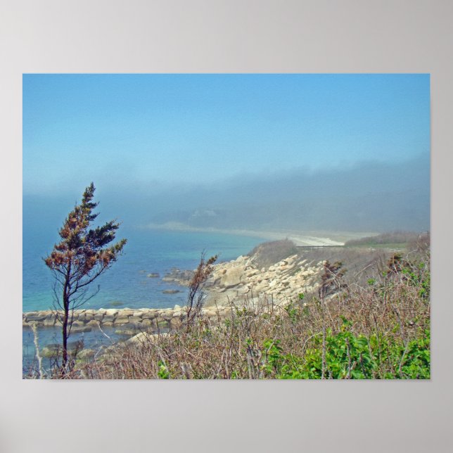 Póster Misty Morning em Nobska Point - MÃES de Cape Cod (Frente)