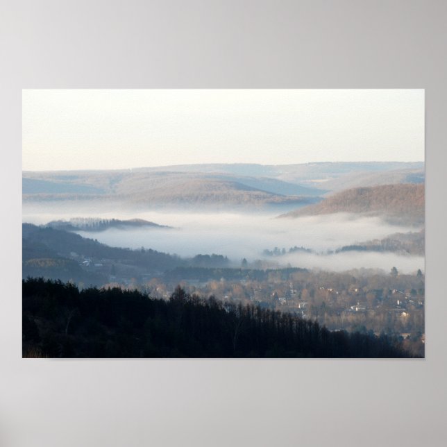 Póster Misty Morning em Wellsville, Nova Iorque (Frente)