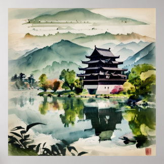 Poster Misty Morning In The Mountains