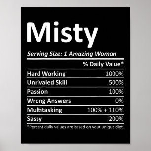 Poster Misty Nutrition Nome Personalizado Natal Divertido