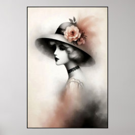 Poster Misty Retro Portrait of Elegance