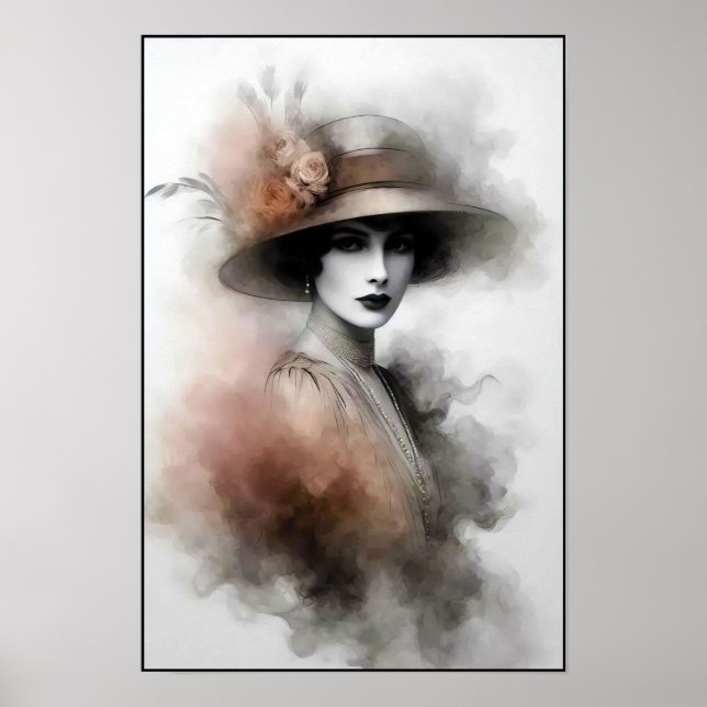 Poster Misty Retro Portrait of Elegance (Frente)