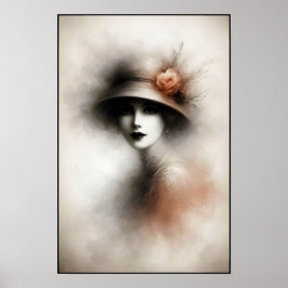 Poster Misty Retro Portrait of Elegance