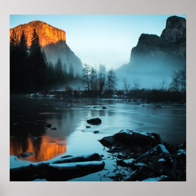 Poster Misty Sunset em Yosemite (Frente)