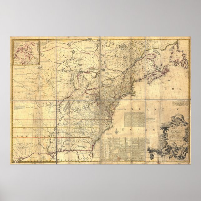Poster Mitchell Mapa das áreas de propriedade britânica e (Frente)