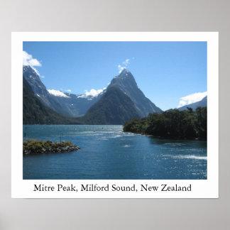 Póster Miter Peak, Milford Sound, Nova Zelândia