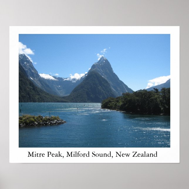 Póster Miter Peak, Milford Sound, Nova Zelândia (Frente)